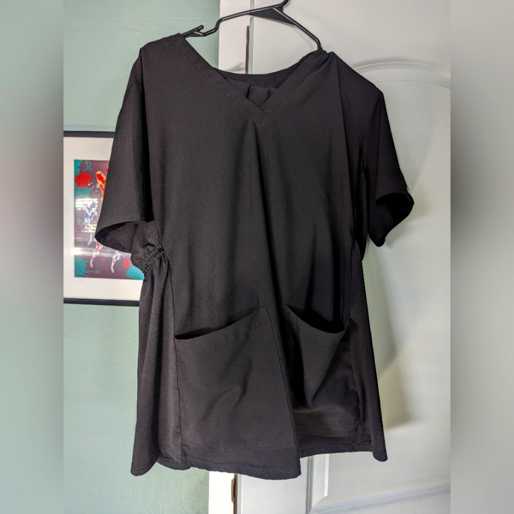 Black maternity Med Couture joggers Scrub set
